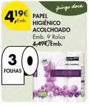 Oferta de Pingo doce - Papel Higienico Acolchoado por 4,19€ em Pingo Doce