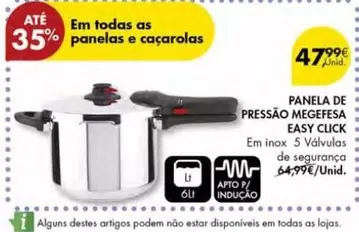 Oferta de As - Panela De Pressão Megefesa por 47,99€ em Pingo Doce