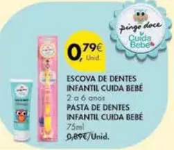 Oferta de A+ - Escova De Dentes Infantil Cuida Bebe por 0,79€ em Pingo Doce