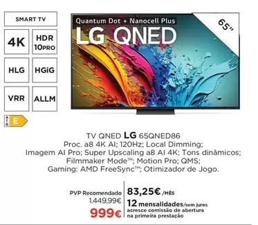 Oferta de LG - Tv Qned 65qned86 por 999€ em El Corte Inglés