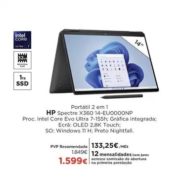 Oferta de Intel - Portátil 2 Em 1 por 1599€ em El Corte Inglés