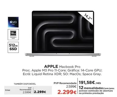 Oferta de Apple - Macbook Pro por 2299€ em El Corte Inglés