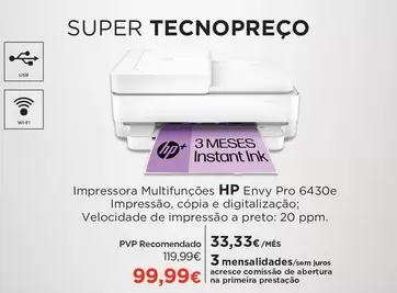 Oferta de A+ - Impressora Multifunções Envy Pro 6430e por 99,99€ em El Corte Inglés