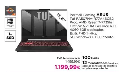 Oferta de Asus - Portátil Gaming por 1199,99€ em El Corte Inglés