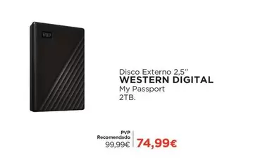 Oferta de B! - Disco Externo 2.5" My Passport por 74,99€ em El Corte Inglés