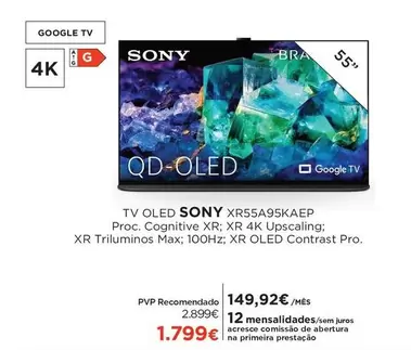 Oferta de Tv Oled Xr55a95kaep por 1799€ em El Corte Inglés