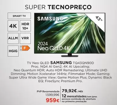 Oferta de Samsung - Tv Neo Qled Tq43qn90d por 959€ em El Corte Inglés