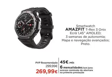 Oferta de Smartwatch T-rex 3 Onix por 269,99€ em El Corte Inglés