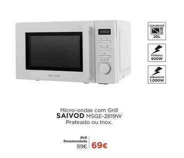 Oferta de .Com - Micro-ondas Com Grill MSCe-2819W por 69€ em El Corte Inglés