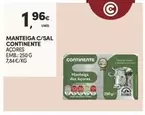 Oferta de Continente - Manteiga C/sal por 1,96€ em Continente Bom dia