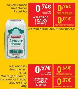 Oferta de A+ - Açúcar Branco Amanhecer Papel por 0,74€ em Recheio