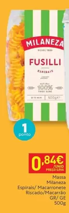 Oferta de Milaneza - Fusilli por 0,84€ em Recheio