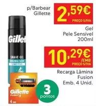 Oferta de Gillette - Gel Pele Sensível por 10,29€ em Recheio