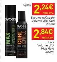 Oferta de Syoss - Espuma P/cabelo Volume Lift/curl por 2,24€ em Recheio