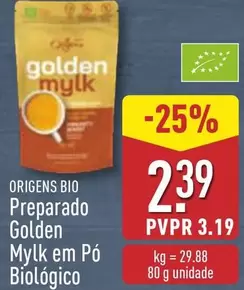 Oferta de Origens - Preparado Golden Mylk Em Pó Biológico  por 2,39€ em Aldi