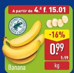 Oferta de Banana por 0,99€ em Aldi