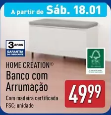 Oferta de Home Creation - Banco Com Arrumacao por 49,99€ em Aldi