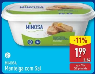 Oferta de Mimosa - Manteiga Com Sal por 1,99€ em Aldi