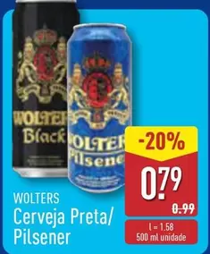 Oferta de Wolters - Cerveja Preta/Pilsener por 0,79€ em Aldi