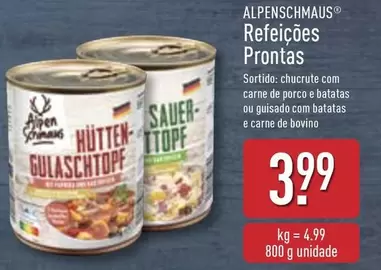 Oferta de Alpenschmaus - Refeições Prontas por 3,99€ em Aldi