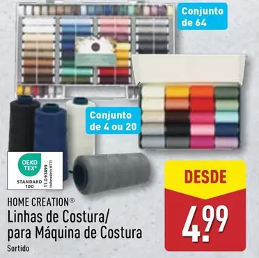 Oferta de Home Creation - Linhas De Costura/Para Máquina De Costura por 4,99€ em Aldi