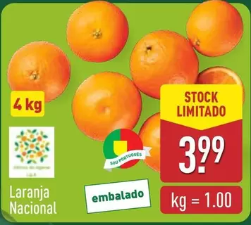 Oferta de Laranja Nacional por 3,99€ em Aldi