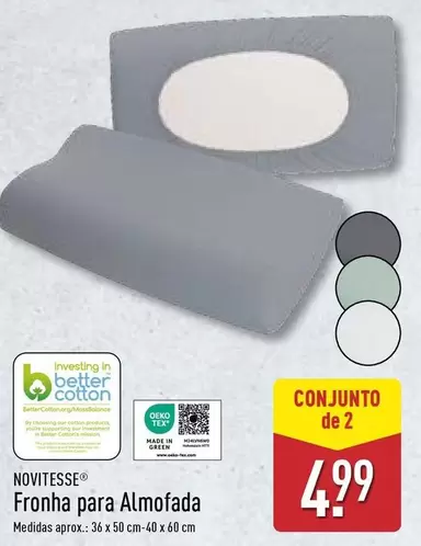 Oferta de Novitesse - Fronha Para Almofada por 4,99€ em Aldi