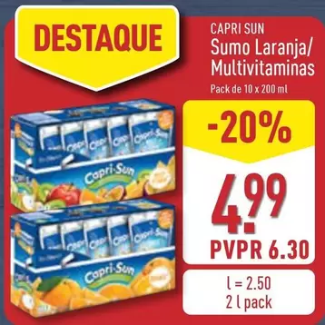 Oferta de Capri-Sun - Sumo Laranja/Multivitaminas por 4,99€ em Aldi