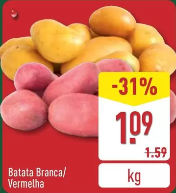 Oferta de Batata Branca/Vermelha por 1,09€ em Aldi