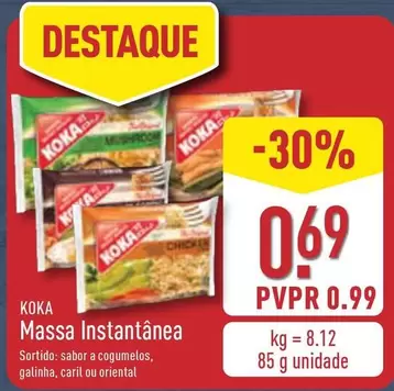 Oferta de Koka - Massa Instantânea por 0,69€ em Aldi