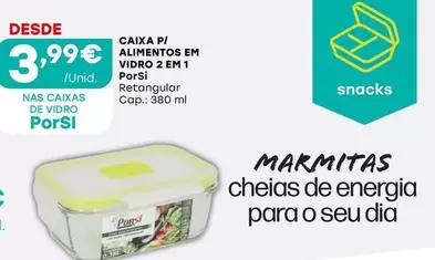 Oferta de Porsi - Caixa P/ Alimentos Em Vidro 2 Em 1 por 3,99€ em Intermarché