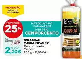 Oferta de Cem Porcento - Bolachas Marinheiras Bio por 2,2€ em Intermarché