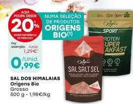 Oferta de Origens Bio - Sal Dos Himalayas por 0,99€ em Intermarché