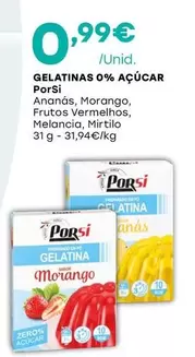 Oferta de Porsi - Gelatinas 0% Açúcar por 0,99€ em Intermarché