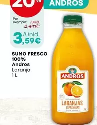 Oferta de Andros - Sumo Fresco 100% por 3,59€ em Intermarché