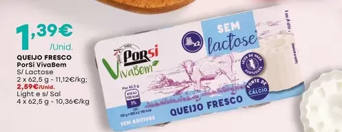 Oferta de Porsi - Queijo Fresco por 1,39€ em Intermarché