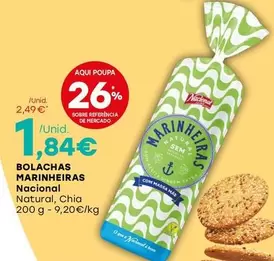 Oferta de Nacional - Bolachas Marineeiras por 1,84€ em Intermarché