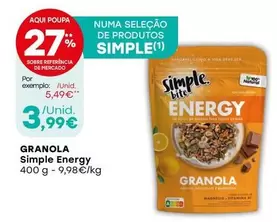 Oferta de Simple Energy - Granola por 3,99€ em Intermarché