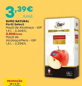 Oferta de Porsi Select - Sumo Natural por 3,39€ em Intermarché