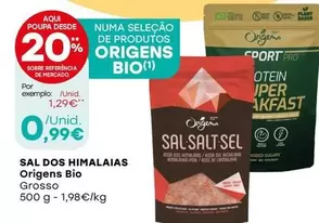 Oferta de Origens Bio - Sal Dos Himalayas por 0,99€ em Intermarché