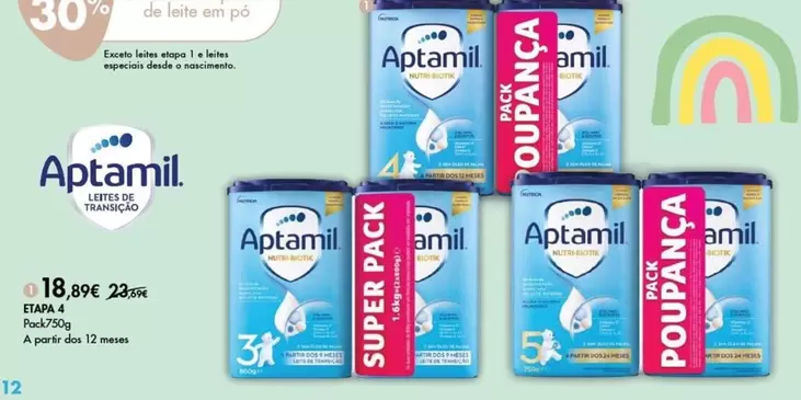 Oferta de Aptamil - Suplemento Poupéar por 18,89€ em Pingo Doce