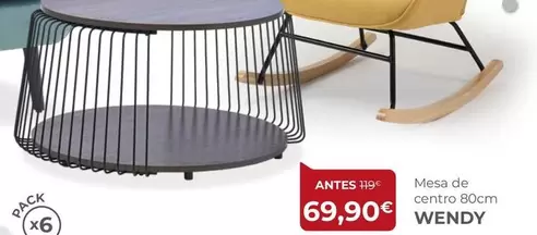 Oferta de Mesa De Centro Wendy por 69,9€ em Homy Casa