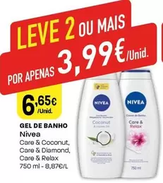 Oferta de Nivea - Gel De Banho por 6,65€ em Intermarché