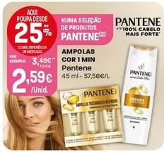 Oferta de Pantene - Ampolas Cor 1 Min por 2,59€ em Intermarché