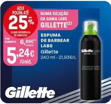 Oferta de Gillette - Espuma De Barbear Labs por 5,24€ em Intermarché