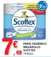 Oferta de Scottex - Papel Higiénico Megarollo por 7,49€ em E.Leclerc