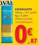 Oferta de Nacional - Esparguete por 0,87€ em E.Leclerc