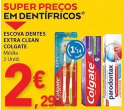 Oferta de Colgate - Escova Dentes Extra Clean por 2,29€ em E.Leclerc