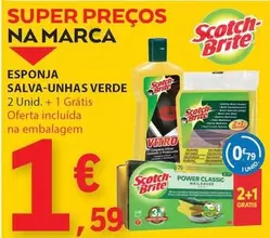 Oferta de Scotch - Esponja Salva-Unhas Verde por 1,59€ em E.Leclerc