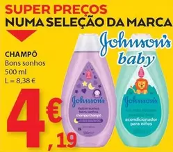 Oferta de Johnson's Baby - Bons Sonhos por 4,19€ em E.Leclerc